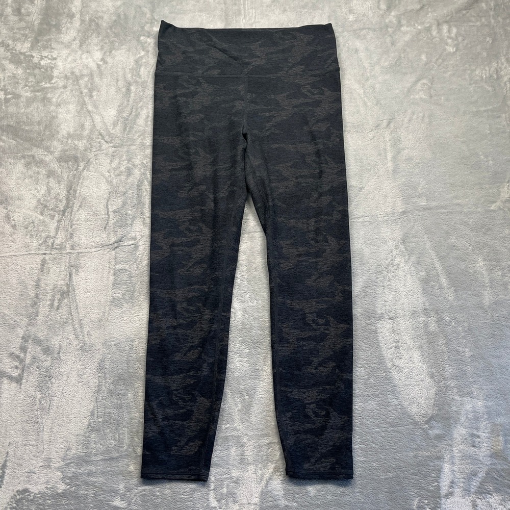 Vuori Elevation Camo Leggings Womens Charcoal Gray High Rise Zip 7/8 Active‎ M